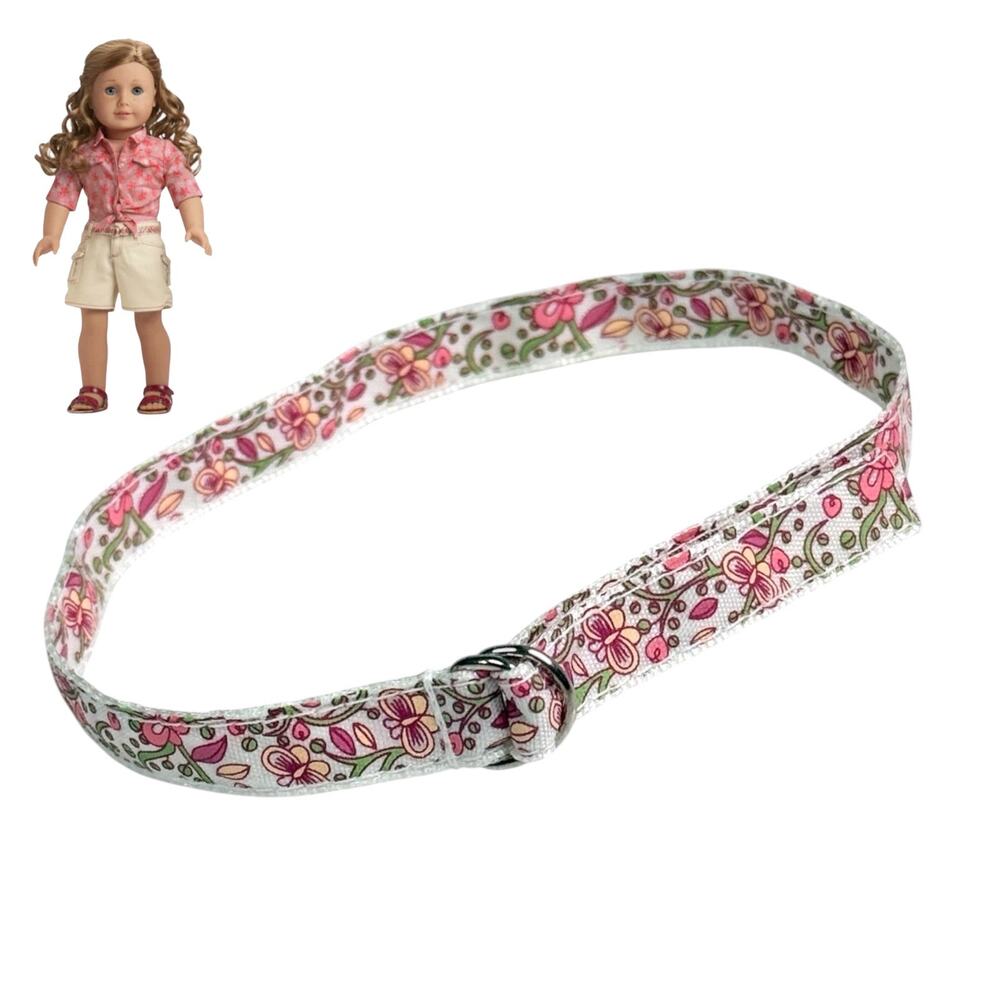 American Girl Nicki Doll Belt A Tie Top Shorts Accessory Floral Silver Loops